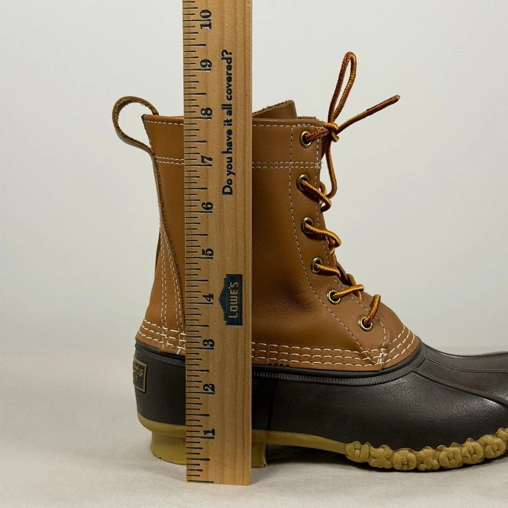 L.L. Bean Kids Size 4M Bean Boots 8-inch Duck Boots Tan Brown Made in USA 229685